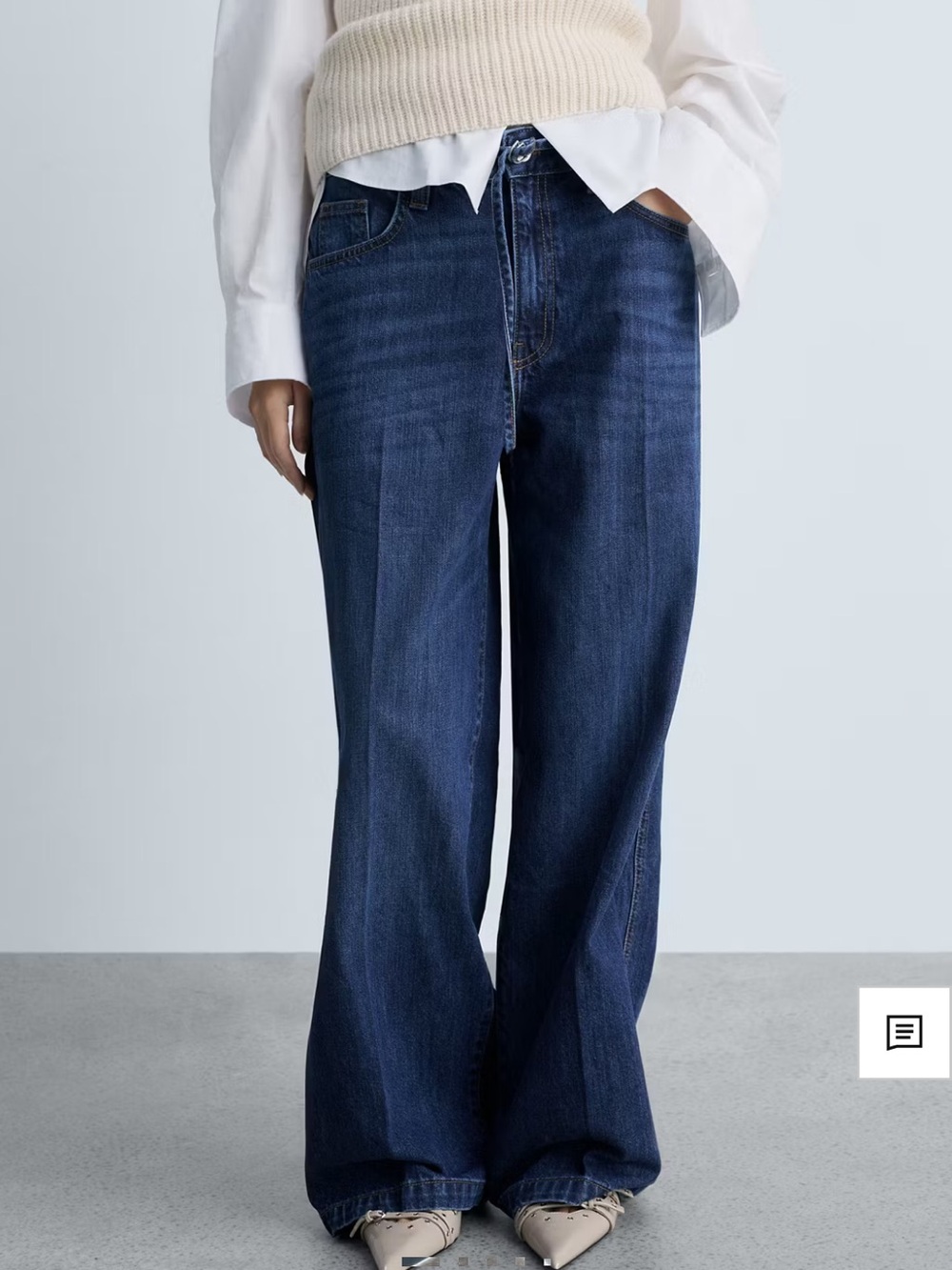 Wide-Leg Dark Blue Women’s Jeans